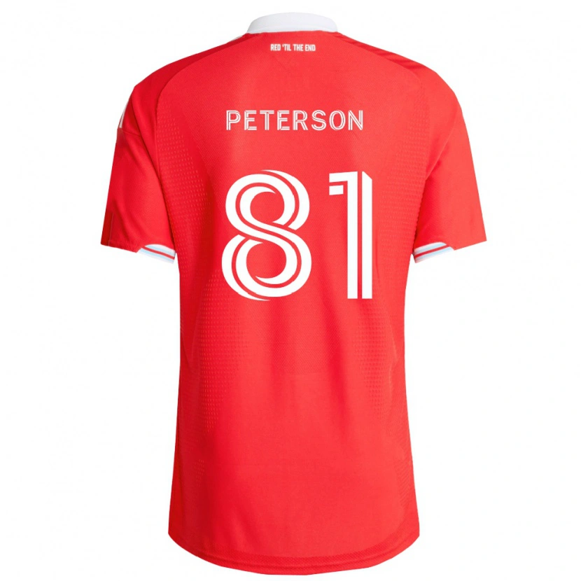 Danxen Barn Lukas Peterson #81 Röd Mörkblå Vit Hemmatröja Matchtröjor 2026/27 Tröjor T-Tröja