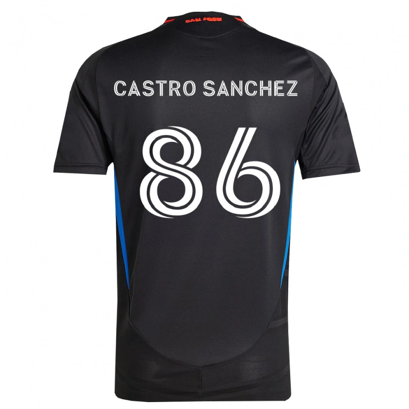 Danxen Barn Andy Castro Sanchez #86 Blå Vit Svart Hemmatröja Matchtröjor 2026/27 Tröjor T-Tröja