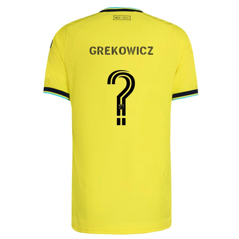 Danxen Barn Jacob Grekowicz #0 Ljusgul Marinblå Hemmatröja Matchtröjor 2026/27 Tröjor T-Tröja