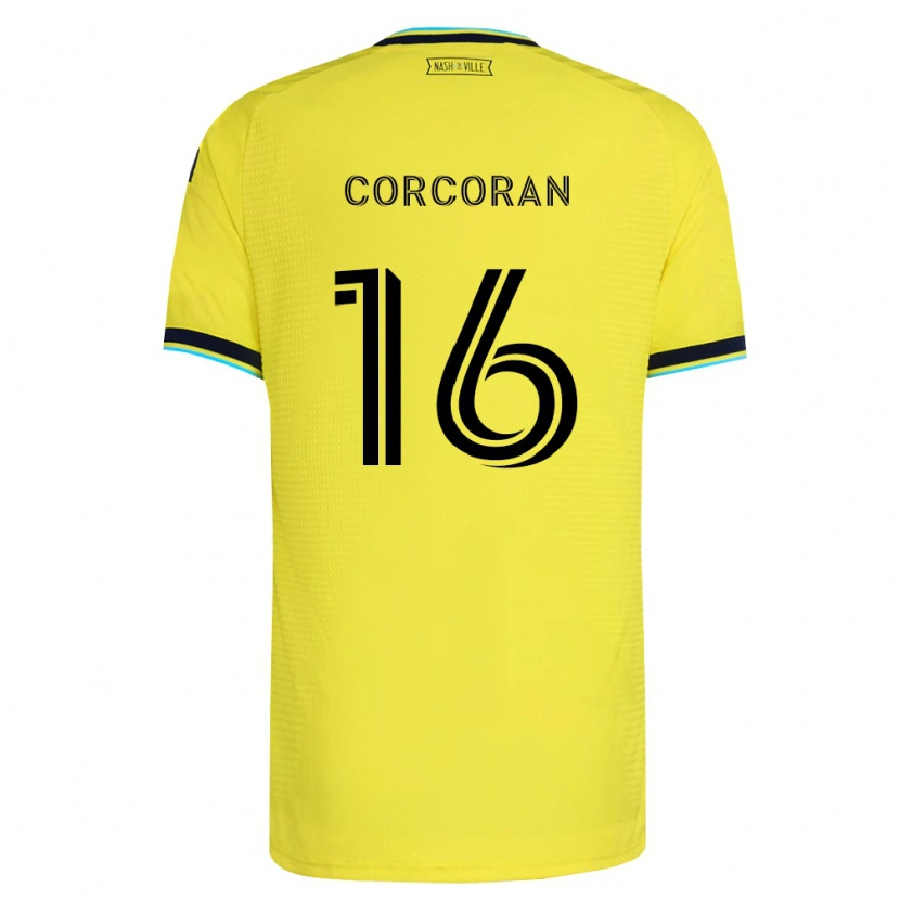 Danxen Barn Matthew Corcoran #16 Ljusgul Marinblå Hemmatröja Matchtröjor 2026/27 Tröjor T-Tröja