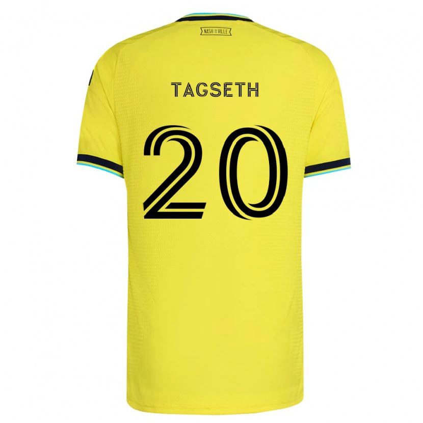 Danxen Barn Edvard Tagseth #20 Ljusgul Marinblå Hemmatröja Matchtröjor 2026/27 Tröjor T-Tröja