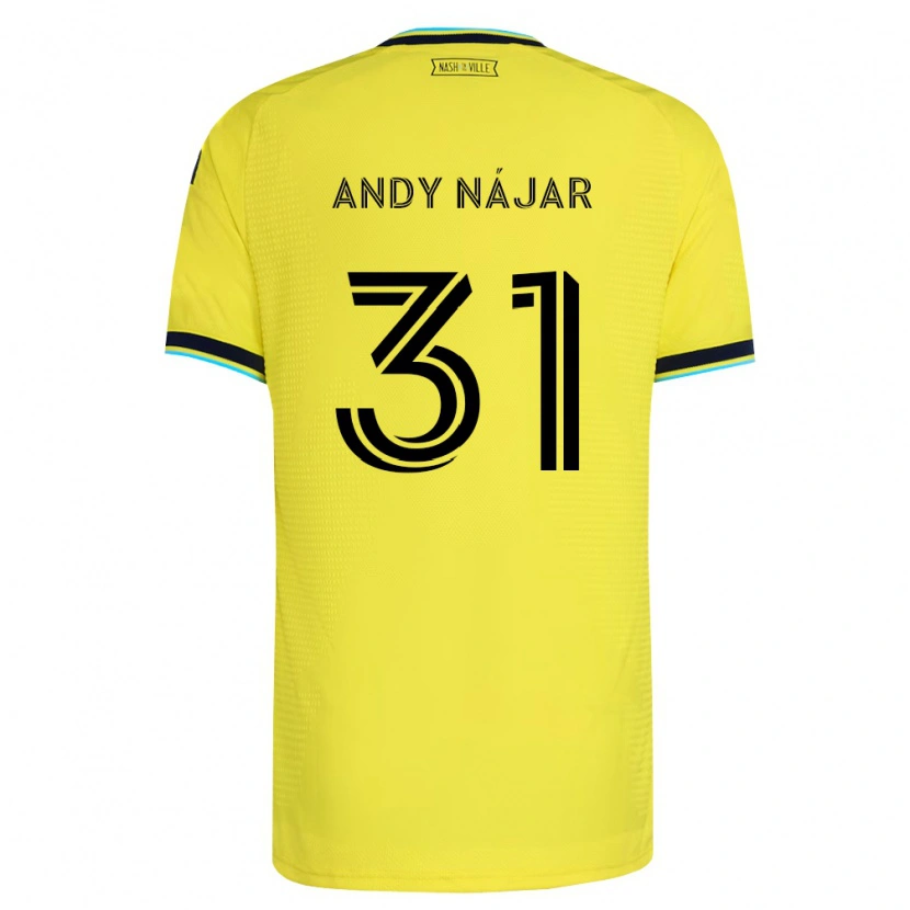 Danxen Barn Andy Nájar #31 Ljusgul Marinblå Hemmatröja Matchtröjor 2026/27 Tröjor T-Tröja