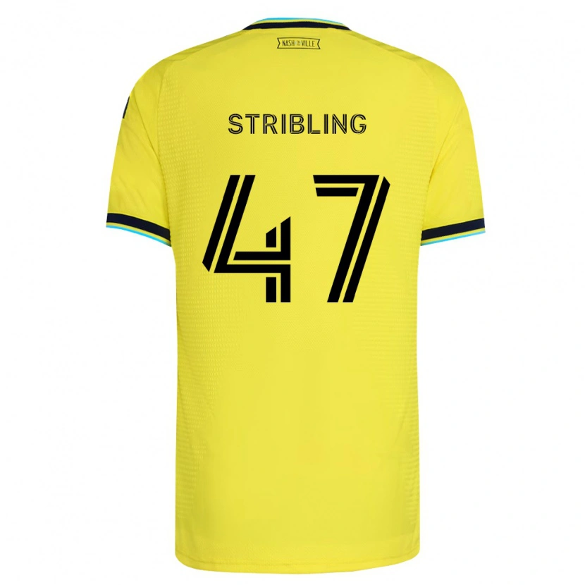 Danxen Barn Liam Stribling #47 Ljusgul Marinblå Hemmatröja Matchtröjor 2026/27 Tröjor T-Tröja