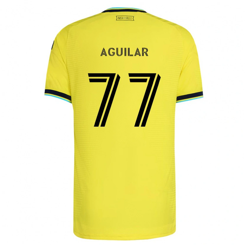 Danxen Barn Xavier Aguilar #77 Ljusgul Marinblå Hemmatröja Matchtröjor 2026/27 Tröjor T-Tröja