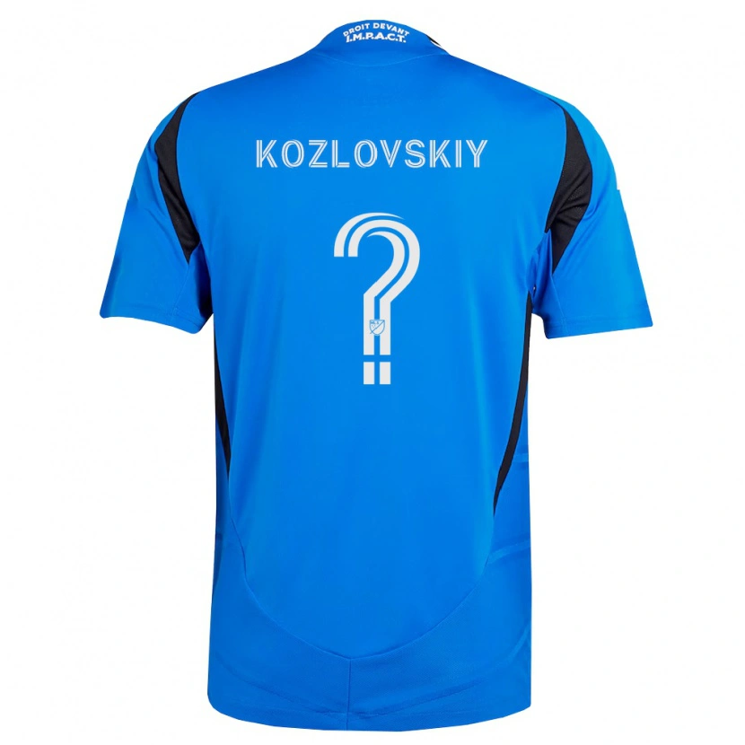 Danxen Barn Sergei Kozlovskiy #0 Blå Vit Svart Hemmatröja Matchtröjor 2026/27 Tröjor T-Tröja