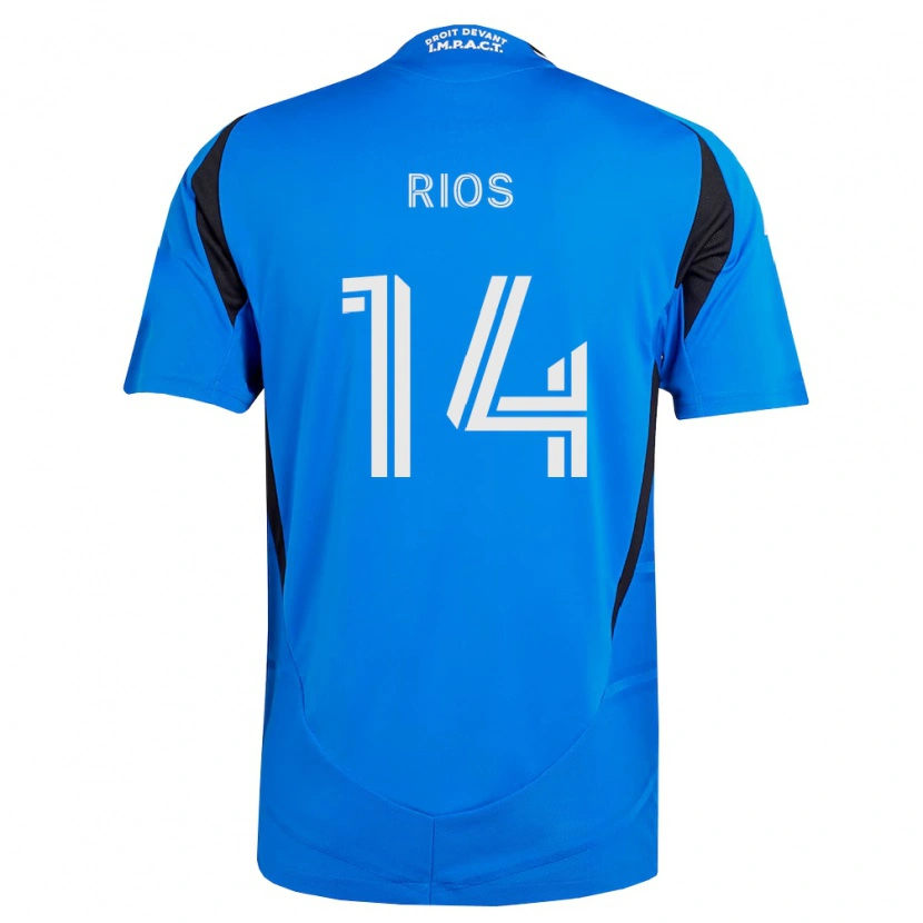 Danxen Barn Daniel Ríos #14 Blå Vit Svart Hemmatröja Matchtröjor 2026/27 Tröjor T-Tröja