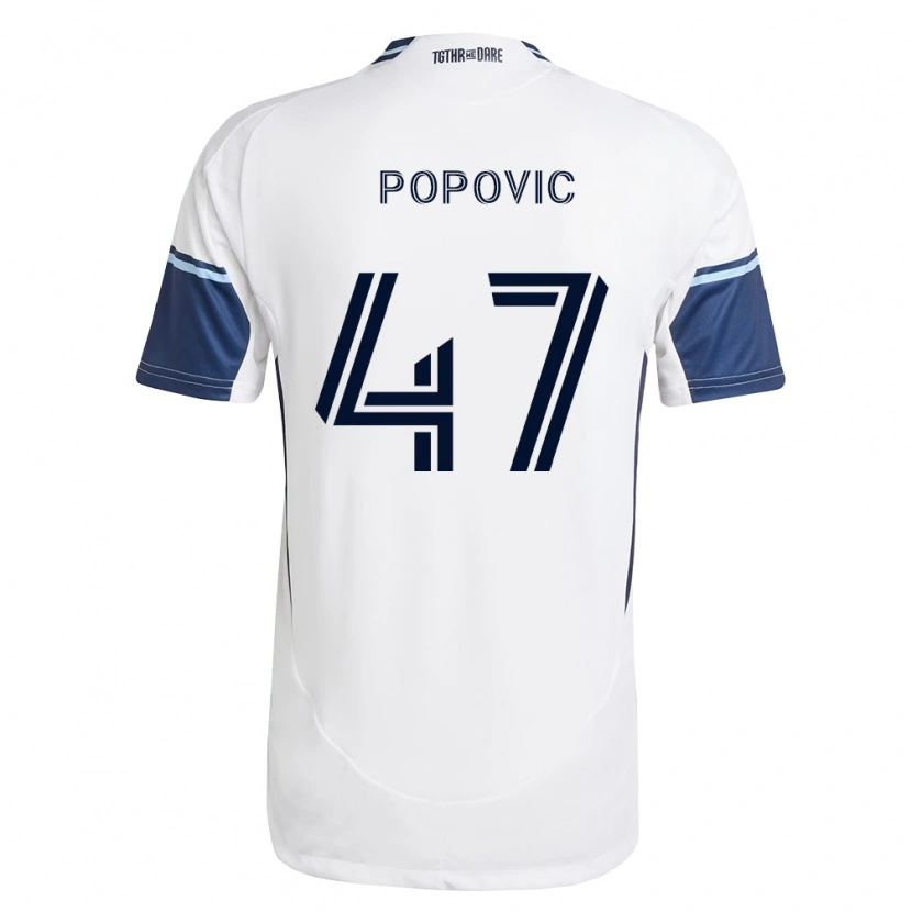 Danxen Barn Marko Popović #47 Vit Kungligt Blå Hemmatröja Matchtröjor 2026/27 Tröjor T-Tröja