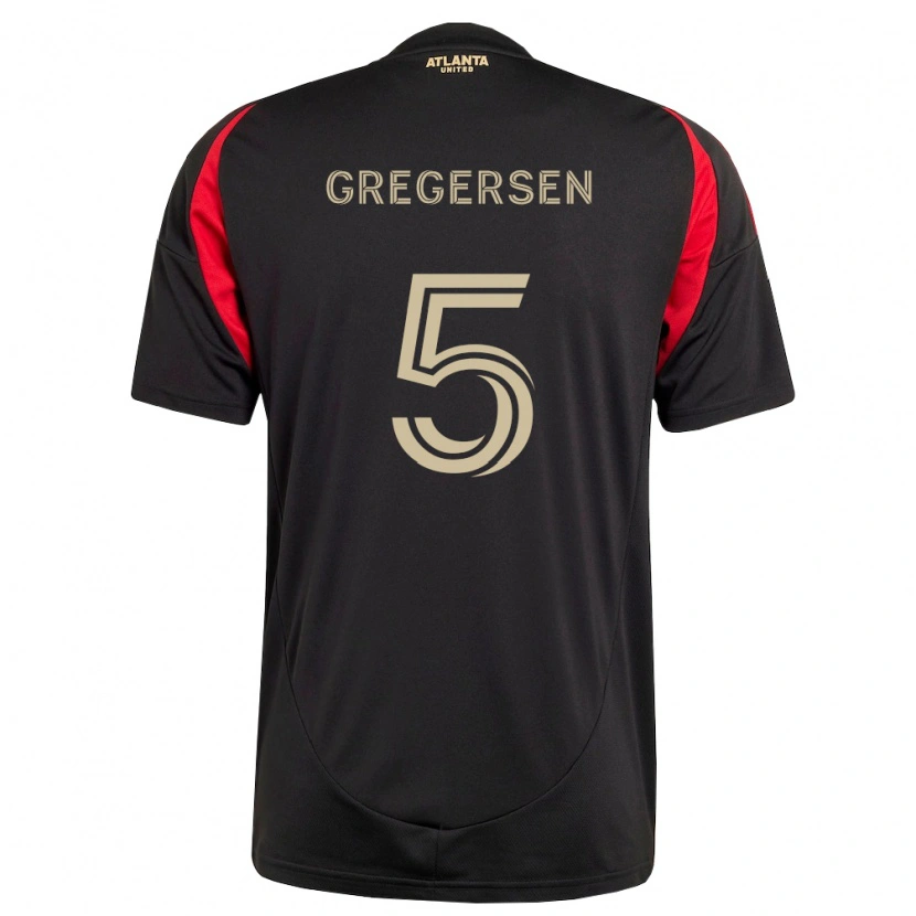 Danxen Barn Stian Gregersen #5 Svart Röd Hemmatröja Matchtröjor 2026/27 Tröjor T-Tröja