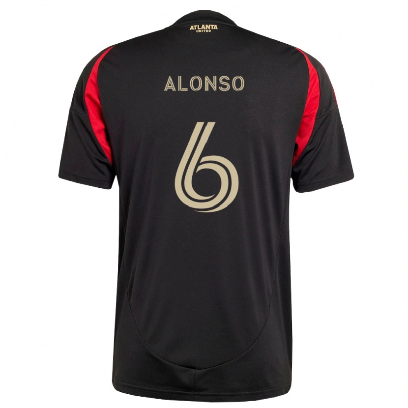 Danxen Barn Júnior Alonso #6 Svart Röd Hemmatröja Matchtröjor 2026/27 Tröjor T-Tröja