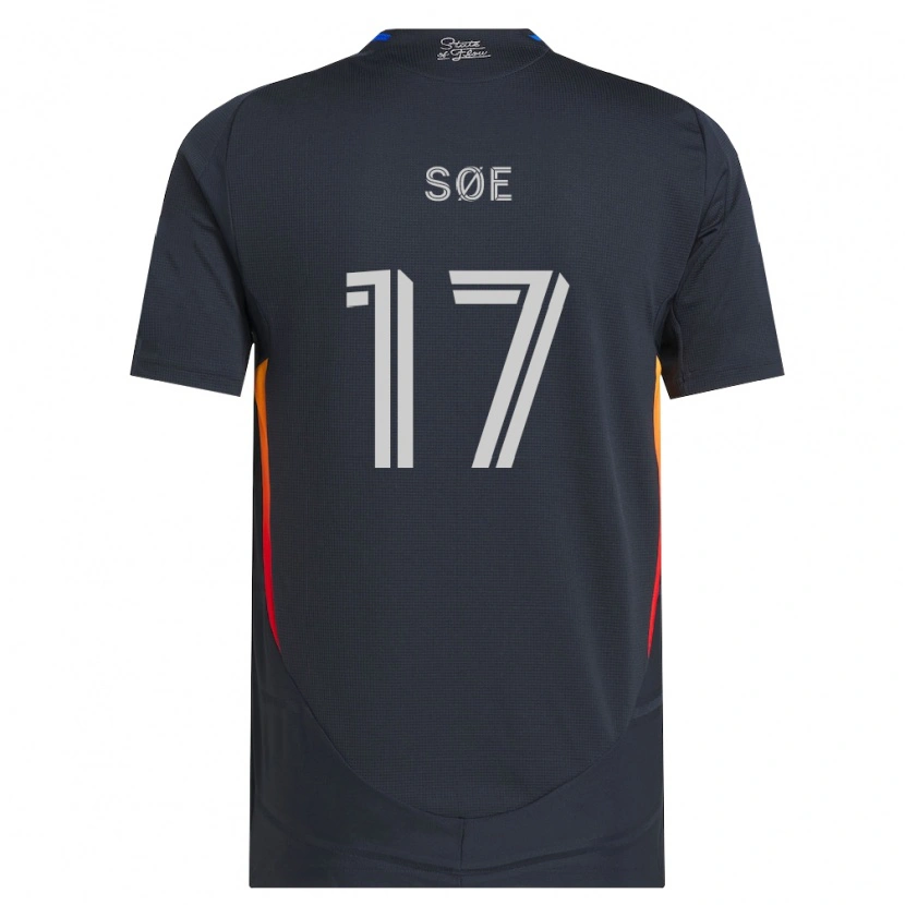 Danxen Barn Osvald Søe #17 Mörkgrå Röd Hemmatröja Matchtröjor 2026/27 Tröjor T-Tröja