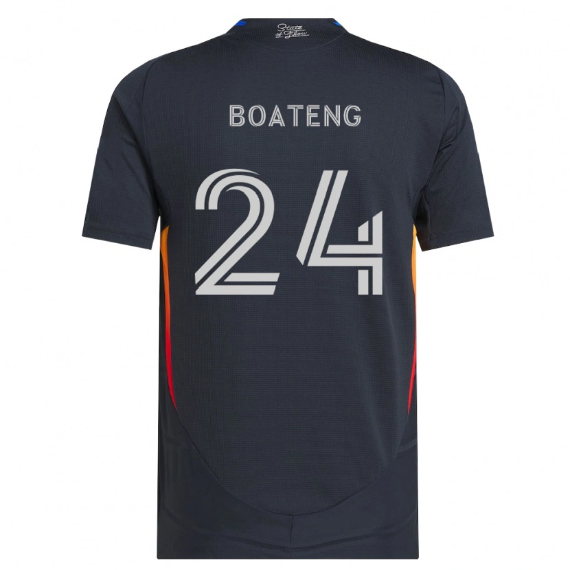 Danxen Barn Emmanuel Boateng #24 Mörkgrå Röd Hemmatröja Matchtröjor 2026/27 Tröjor T-Tröja