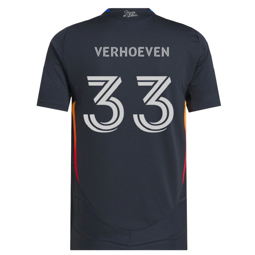 Danxen Barn Oscar Verhoeven #33 Mörkgrå Röd Hemmatröja Matchtröjor 2026/27 Tröjor T-Tröja