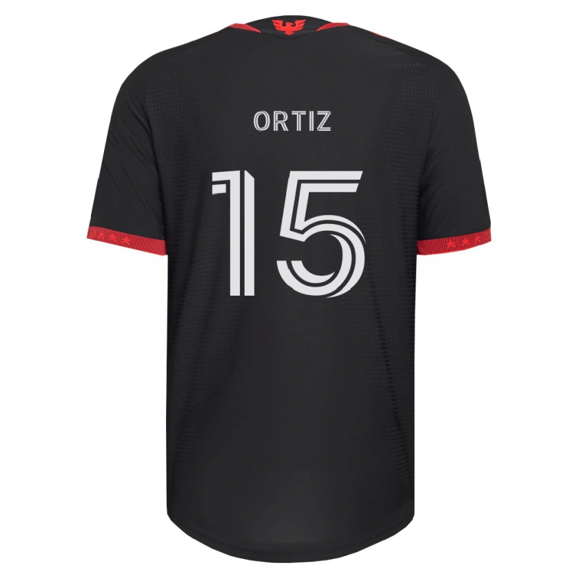 Danxen Barn Edwin Ortiz #15 Svart Vit Röd Hemmatröja Matchtröjor 2026/27 Tröjor T-Tröja