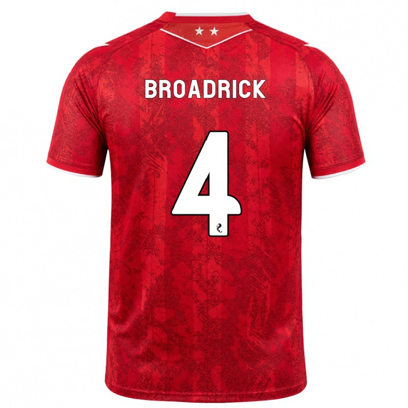 Danxen Barn Jessica Broadrick #4 Röd Vit Hemmatröja Matchtröjor 2026/27 Tröjor T-Tröja