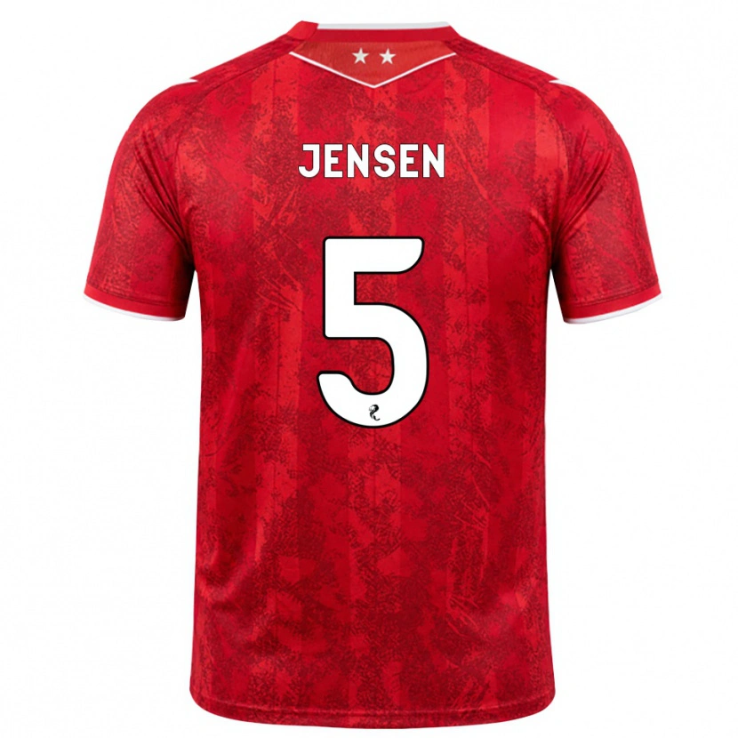 Danxen Barn Richard Jensen #5 Röd Vit Hemmatröja Matchtröjor 2026/27 Tröjor T-Tröja
