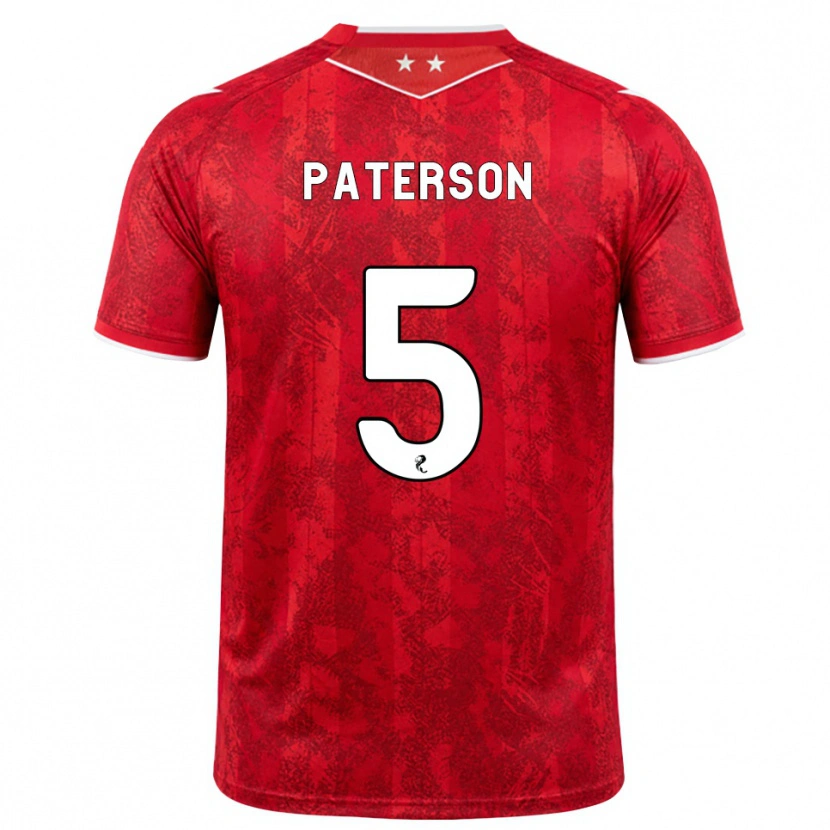 Danxen Barn Donna Paterson #5 Röd Vit Hemmatröja Matchtröjor 2026/27 Tröjor T-Tröja