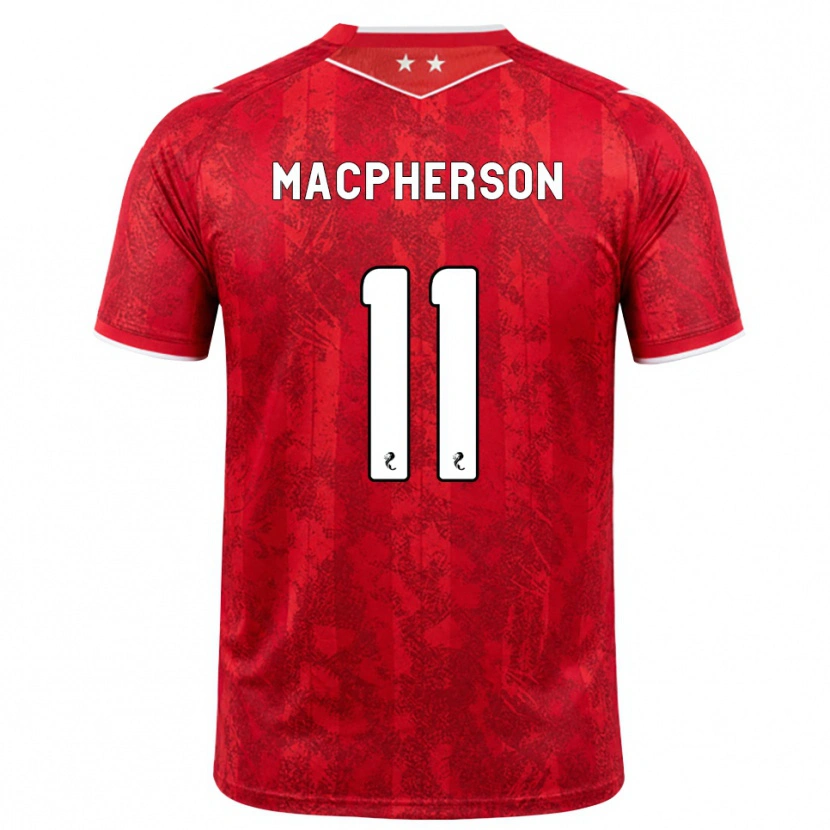 Danxen Barn Keira Macpherson #11 Röd Vit Hemmatröja Matchtröjor 2026/27 Tröjor T-Tröja