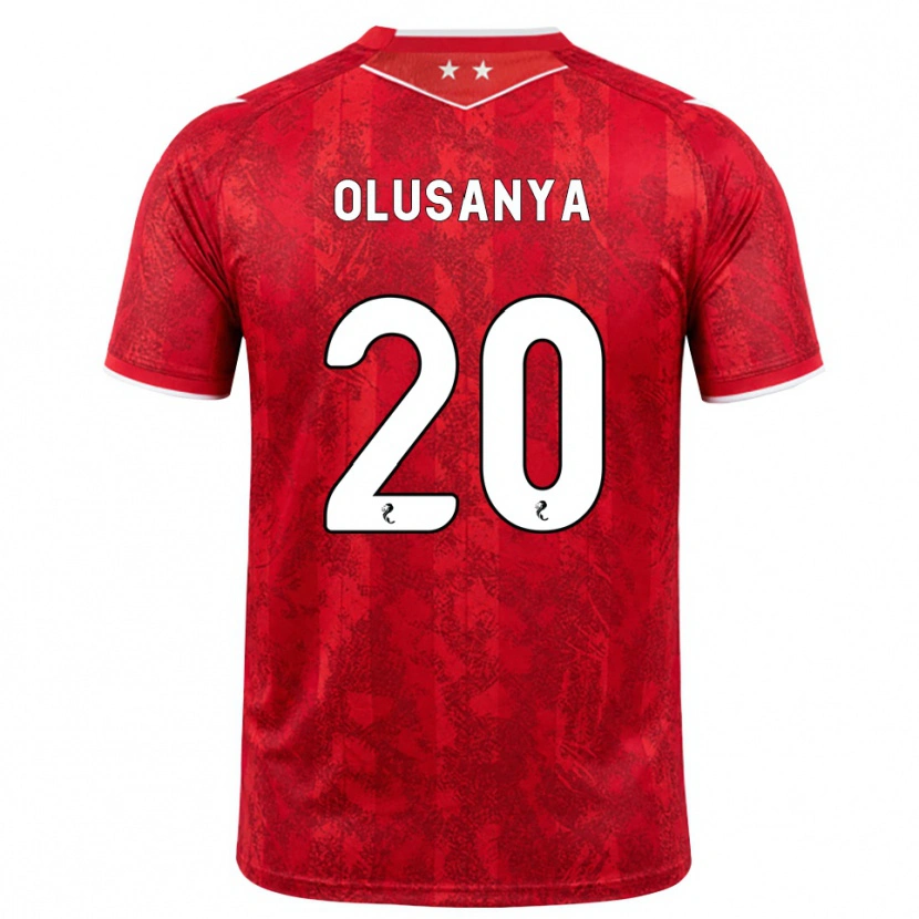 Danxen Barn Toyosi Olusanya #20 Röd Vit Hemmatröja Matchtröjor 2026/27 Tröjor T-Tröja