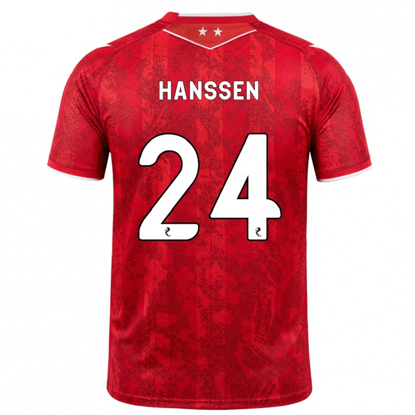 Danxen Barn Nadine Hanssen #24 Röd Vit Hemmatröja Matchtröjor 2026/27 Tröjor T-Tröja
