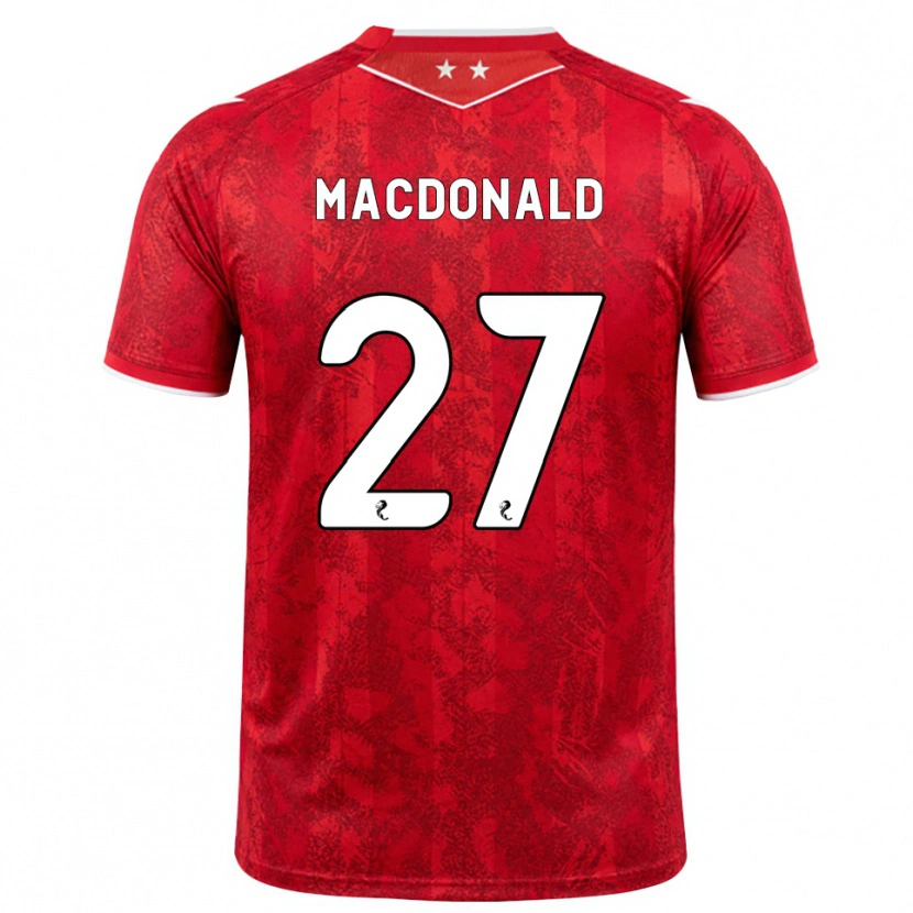 Danxen Barn Angus Macdonald #27 Röd Vit Hemmatröja Matchtröjor 2026/27 Tröjor T-Tröja