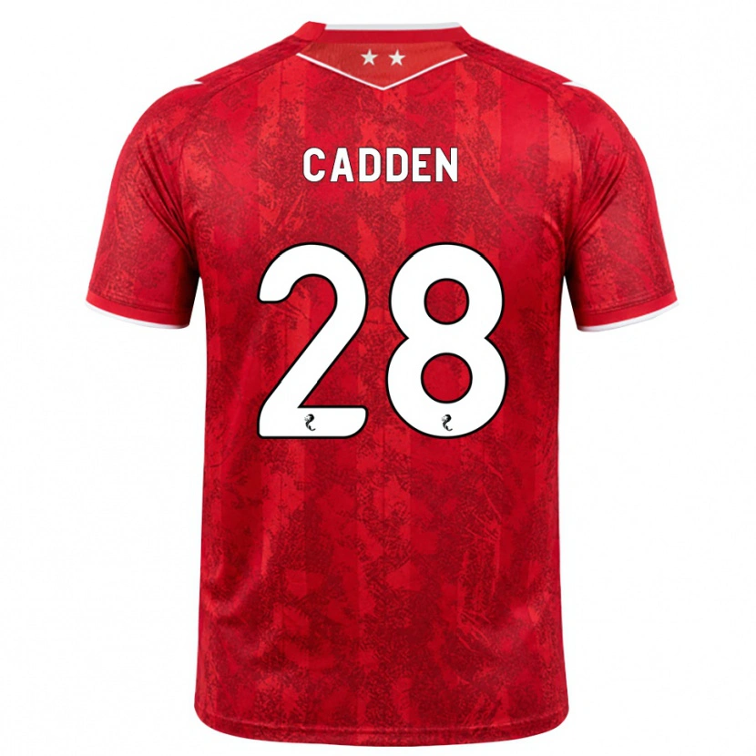 Danxen Barn Chris Cadden #28 Röd Vit Hemmatröja Matchtröjor 2026/27 Tröjor T-Tröja