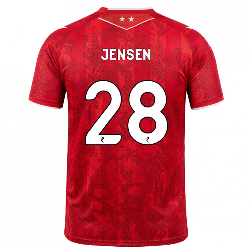 Danxen Barn Alexander Jensen #28 Röd Vit Hemmatröja Matchtröjor 2026/27 Tröjor T-Tröja