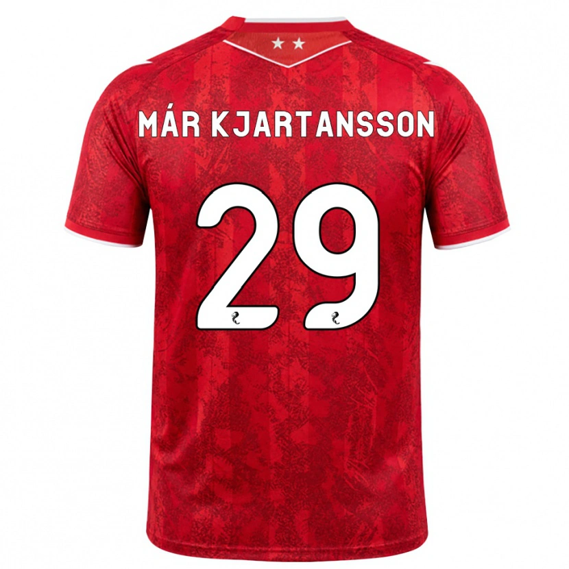 Danxen Barn Kjartan Már Kjartansson #29 Röd Vit Hemmatröja Matchtröjor 2026/27 Tröjor T-Tröja