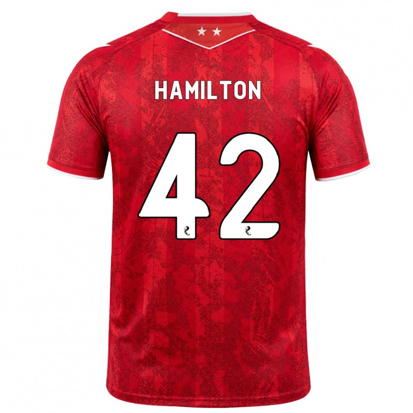 Danxen Barn Brendan Hamilton #42 Röd Vit Hemmatröja Matchtröjor 2026/27 Tröjor T-Tröja