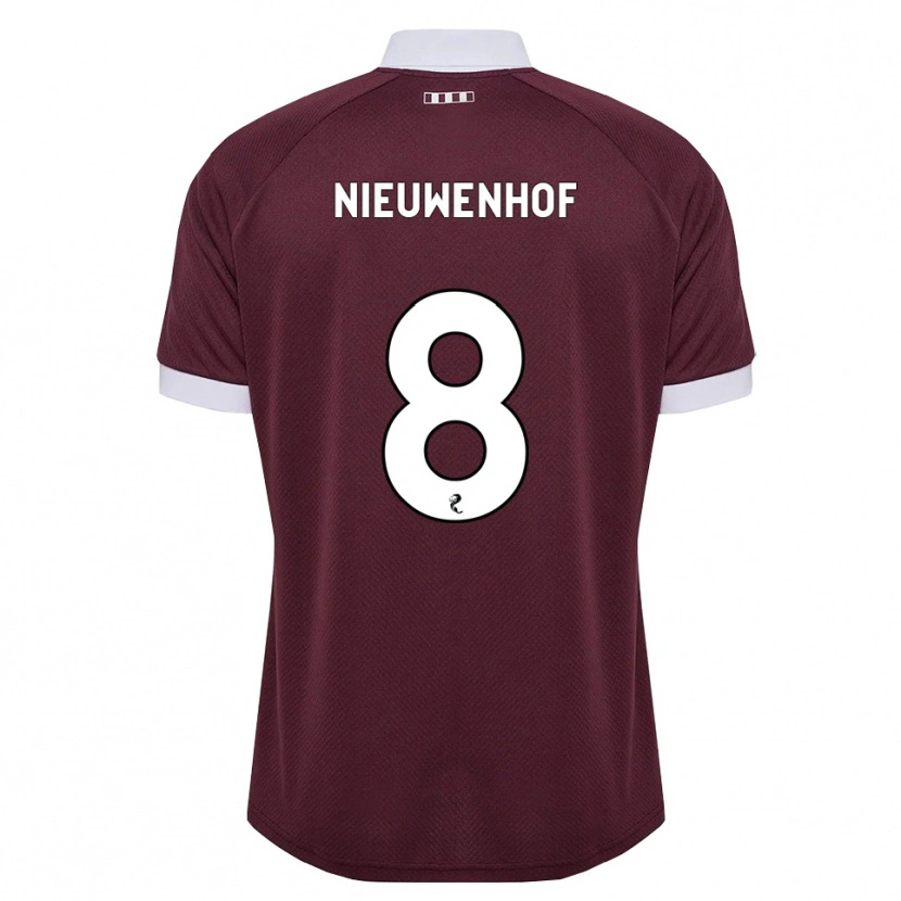 Danxen Barn Calem Nieuwenhof #8 Vinröd Vit Hemmatröja Matchtröjor 2026/27 Tröjor T-Tröja