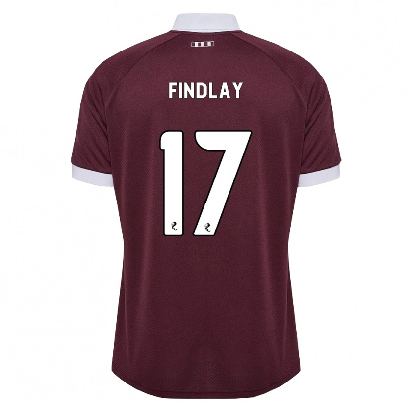 Danxen Barn Stuart Findlay #17 Vinröd Vit Hemmatröja Matchtröjor 2026/27 Tröjor T-Tröja
