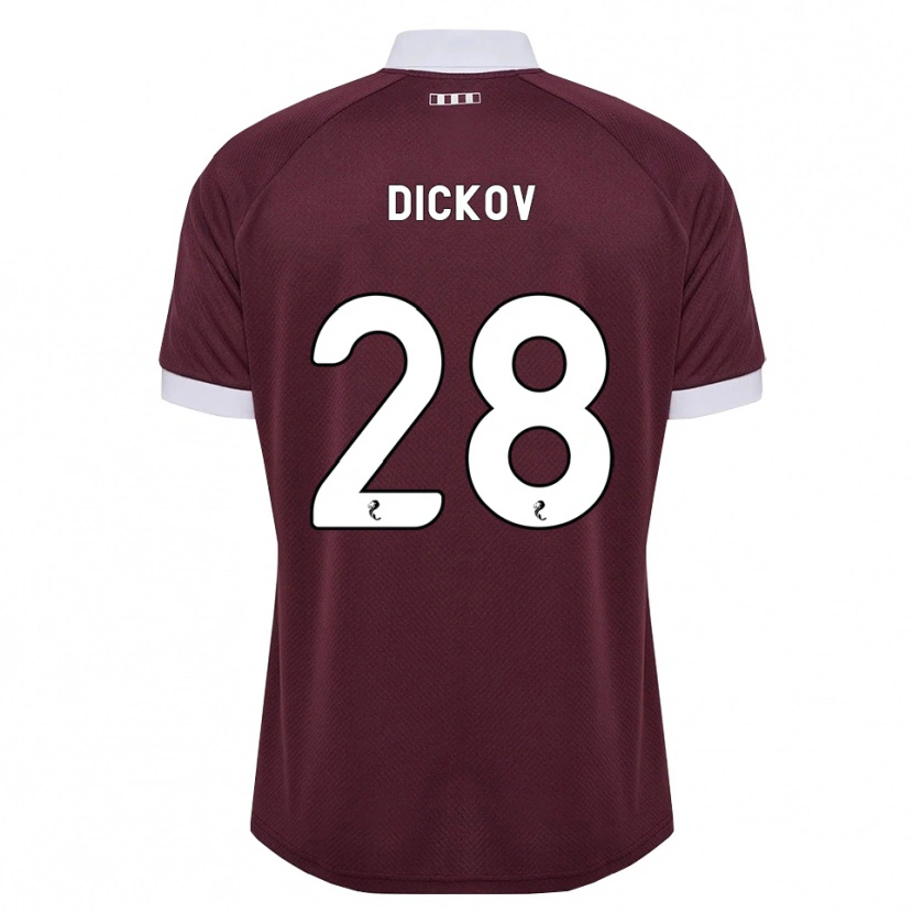 Danxen Barn Sam Dickov #28 Vinröd Vit Hemmatröja Matchtröjor 2026/27 Tröjor T-Tröja