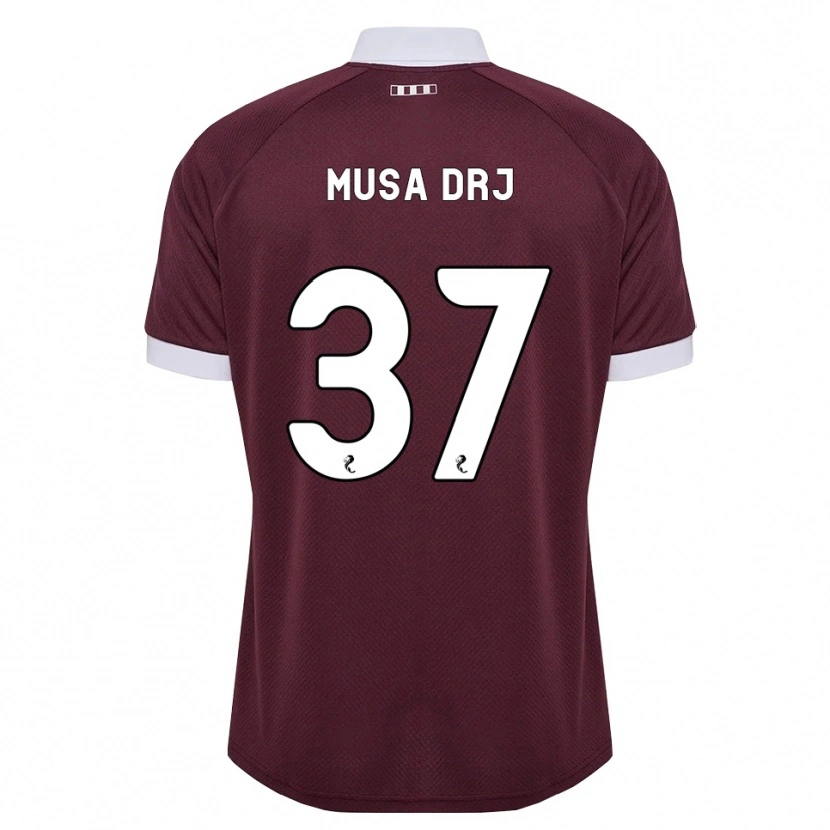 Danxen Barn Musa Drammeh #37 Vinröd Vit Hemmatröja Matchtröjor 2026/27 Tröjor T-Tröja