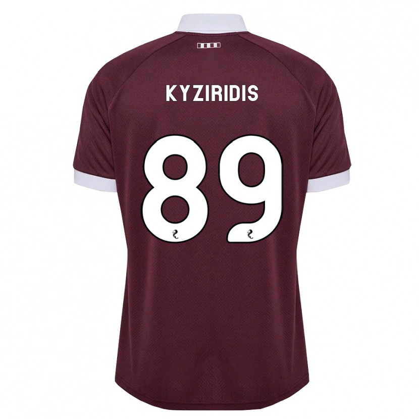 Danxen Barn Alexandros Kyziridis #89 Vinröd Vit Hemmatröja Matchtröjor 2026/27 Tröjor T-Tröja