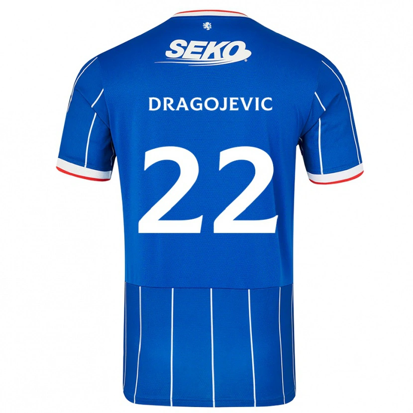 Danxen Barn Vanja Dragojevic #22 Röd Blå Vit Hemmatröja Matchtröjor 2026/27 Tröjor T-Tröja