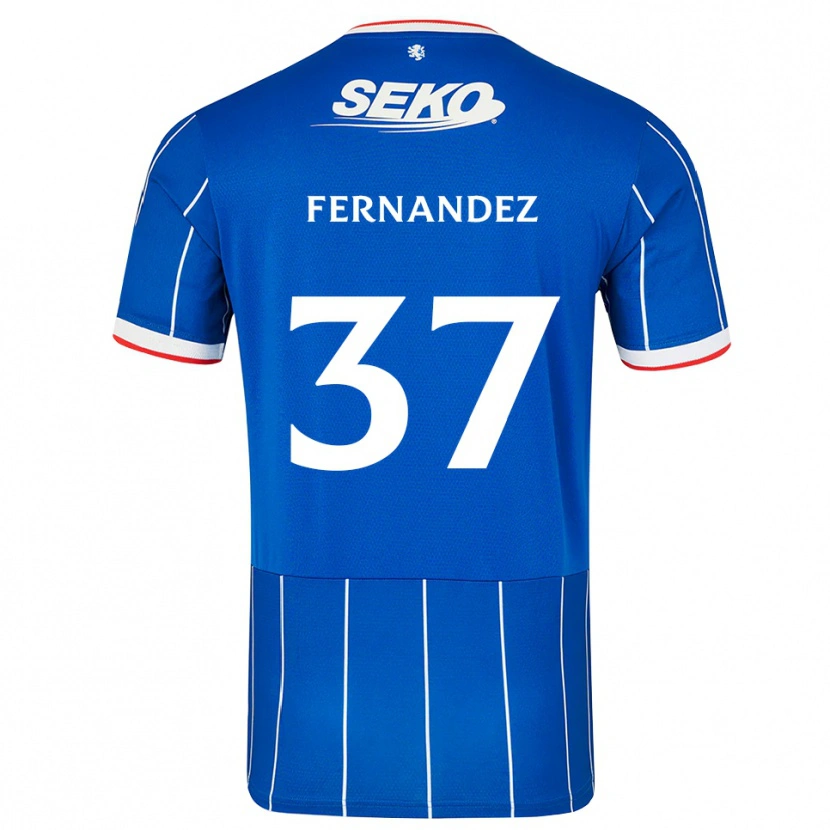 Danxen Barn Emmanuel Fernandez #37 Röd Blå Vit Hemmatröja Matchtröjor 2026/27 Tröjor T-Tröja