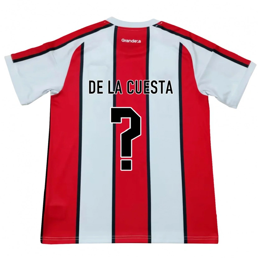 Danxen Barn Agustín De La Cuesta #0 Vit Röd Svart Bortatröja Matchtröjor 2026/27 Tröjor T-Tröja