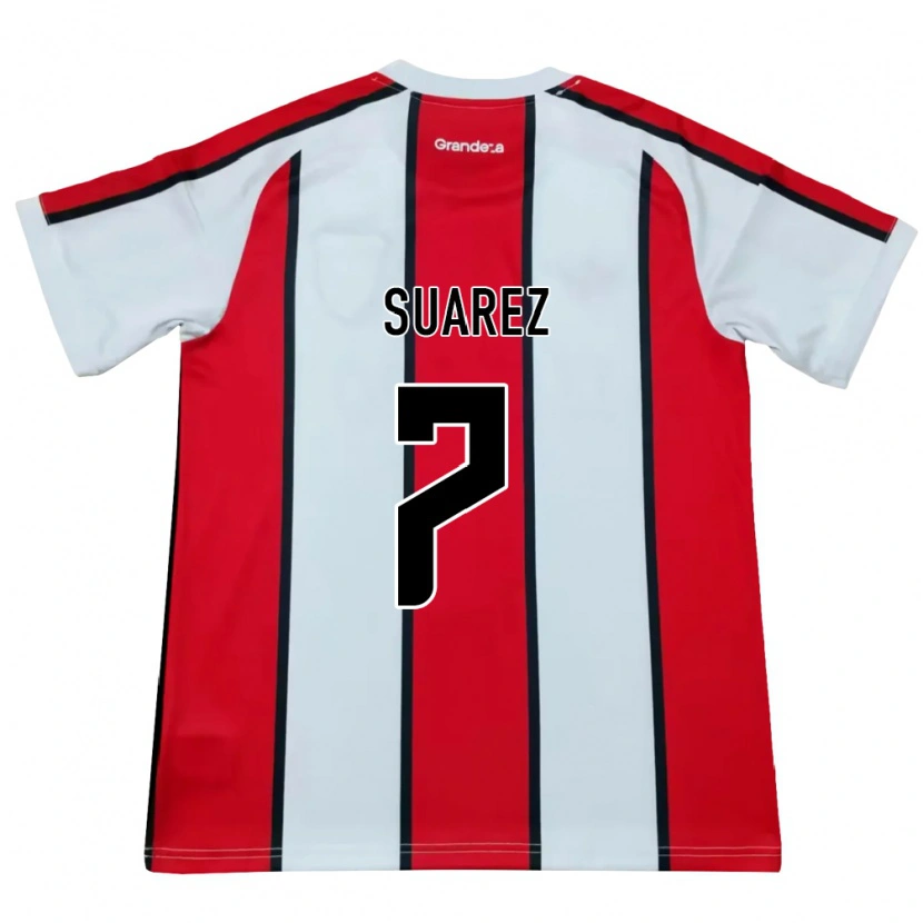 Danxen Barn Matias Suarez #7 Vit Röd Svart Bortatröja Matchtröjor 2026/27 Tröjor T-Tröja