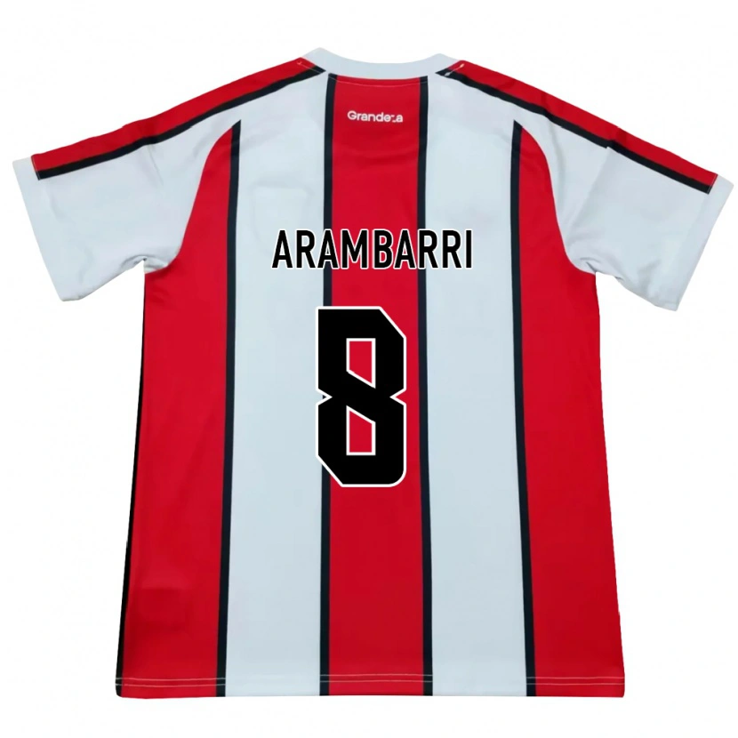 Danxen Barn Mauro Arambarri #8 Vit Röd Svart Bortatröja Matchtröjor 2026/27 Tröjor T-Tröja