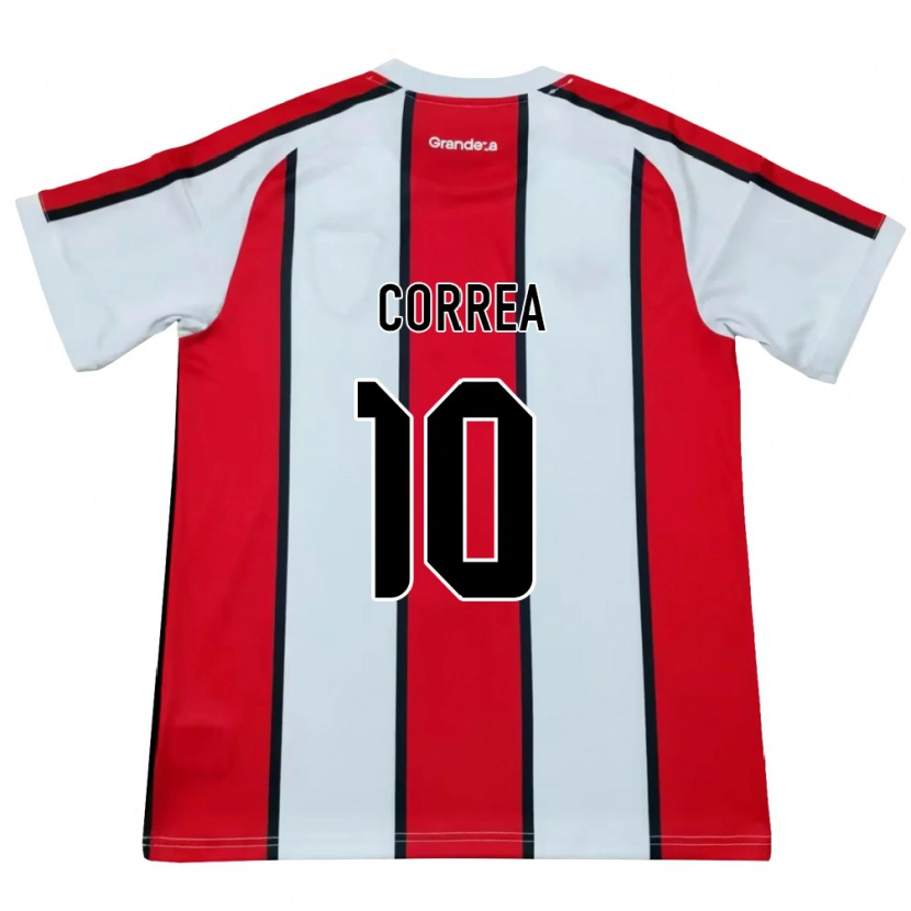 Danxen Barn Ángel Correa #10 Vit Röd Svart Bortatröja Matchtröjor 2026/27 Tröjor T-Tröja
