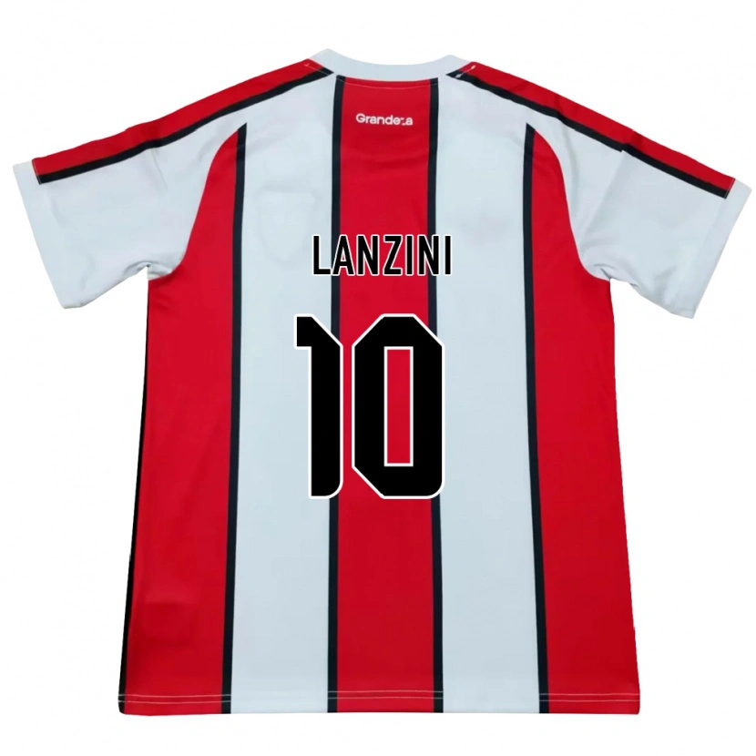 Danxen Barn Manuel Lanzini #10 Vit Röd Svart Bortatröja Matchtröjor 2026/27 Tröjor T-Tröja