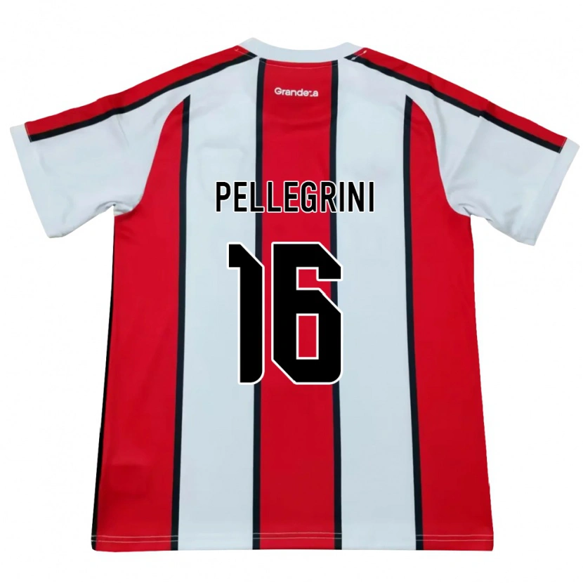 Danxen Barn Thiago Pellegrini #16 Vit Röd Svart Bortatröja Matchtröjor 2026/27 Tröjor T-Tröja