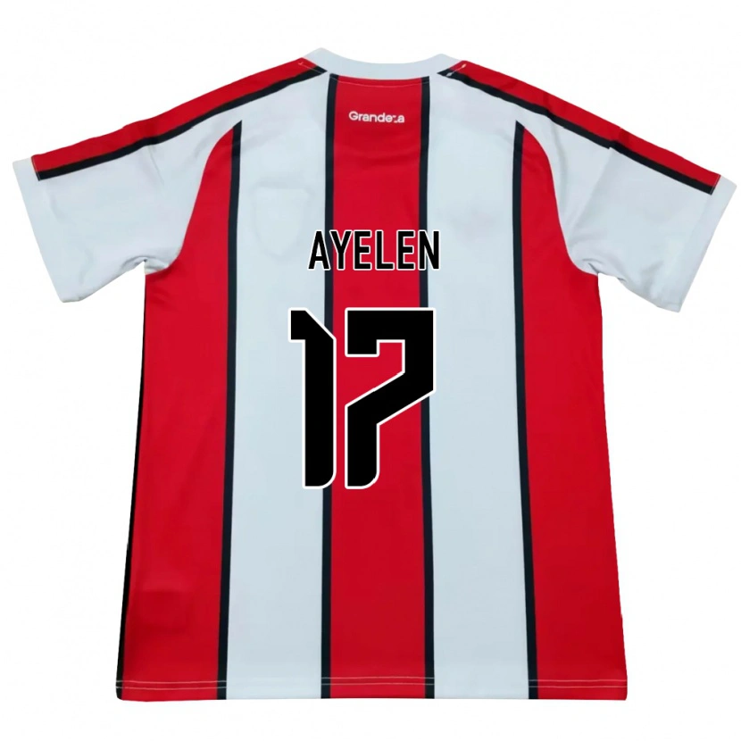 Danxen Barn Stephanie Ayelén Melgarejo #17 Vit Röd Svart Bortatröja Matchtröjor 2026/27 Tröjor T-Tröja