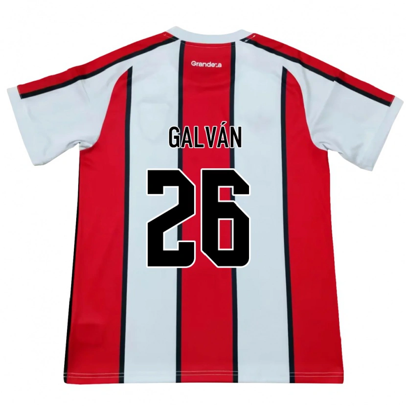Danxen Barn Tomás Galván #26 Vit Röd Svart Bortatröja Matchtröjor 2026/27 Tröjor T-Tröja
