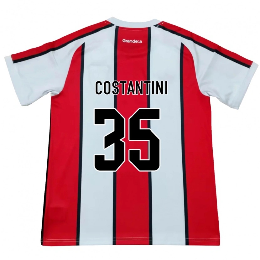 Danxen Barn Giorgio Costantini #35 Vit Röd Svart Bortatröja Matchtröjor 2026/27 Tröjor T-Tröja