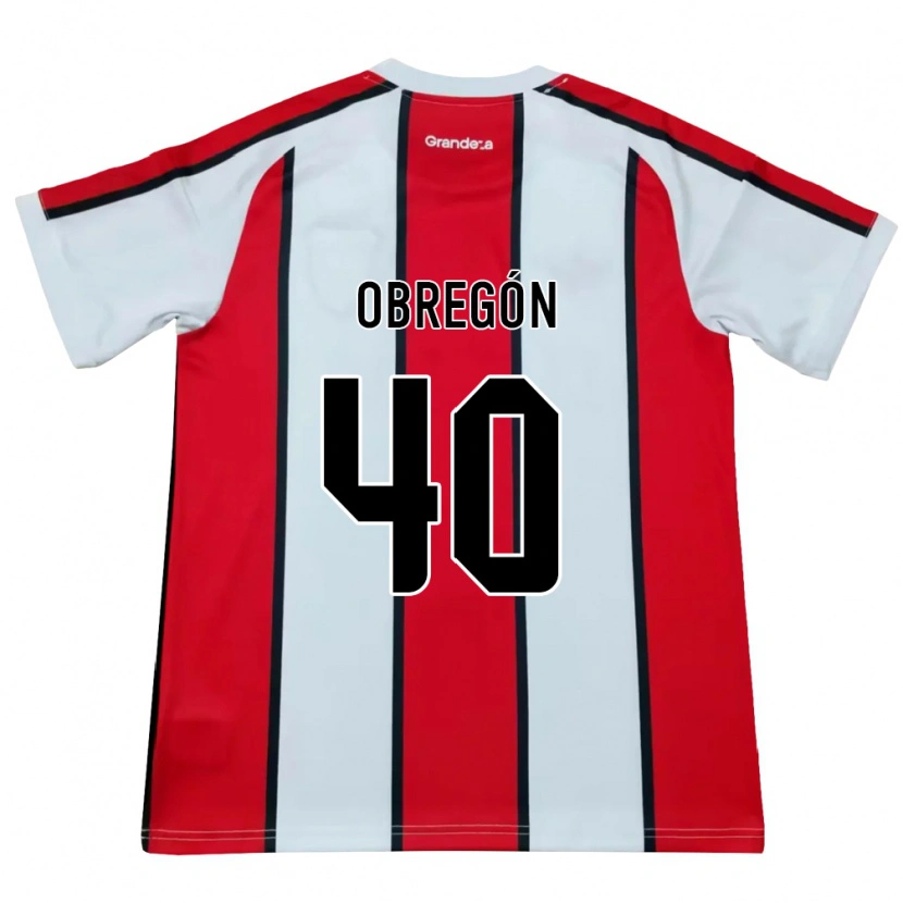 Danxen Barn Agustín Obregón #40 Vit Röd Svart Bortatröja Matchtröjor 2026/27 Tröjor T-Tröja