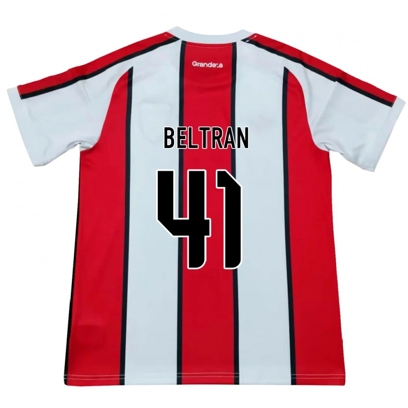 Danxen Barn Santiago Beltrán #41 Vit Röd Svart Bortatröja Matchtröjor 2026/27 Tröjor T-Tröja