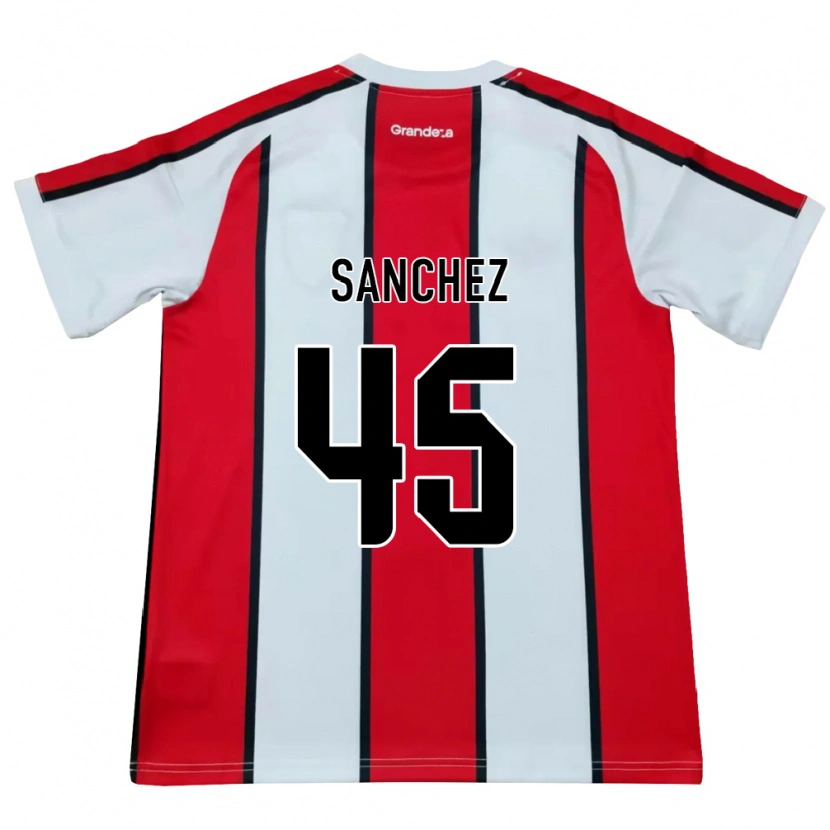 Danxen Barn Sebastián Sánchez #45 Vit Röd Svart Bortatröja Matchtröjor 2026/27 Tröjor T-Tröja