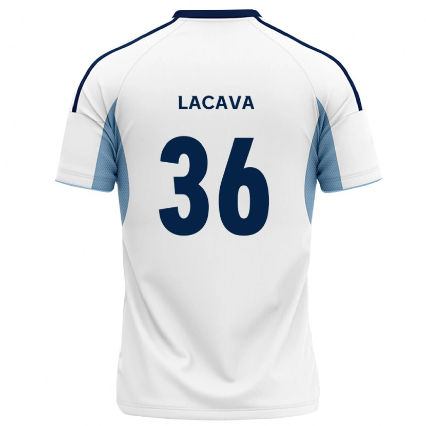 Danxen Barn Matías Lacava #36 Kungligt Blå Vit Bortatröja Matchtröjor 2026/27 Tröjor T-Tröja
