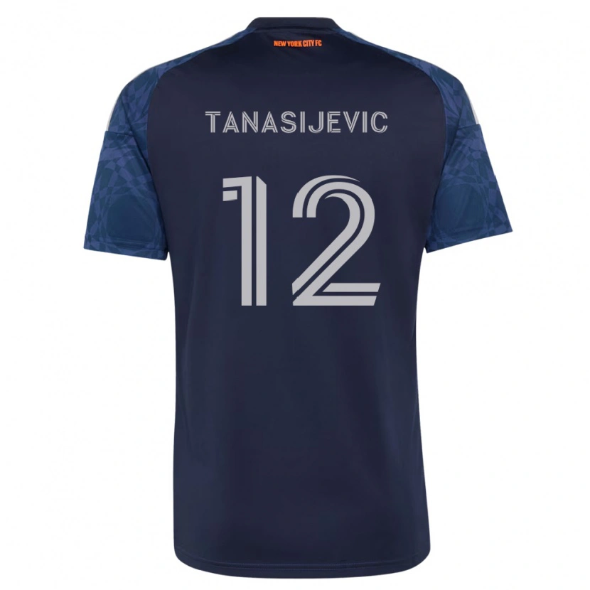 Danxen Barn Strahinja Tanasijevic #12 Mörkblå Vit Bortatröja Matchtröjor 2026/27 Tröjor T-Tröja