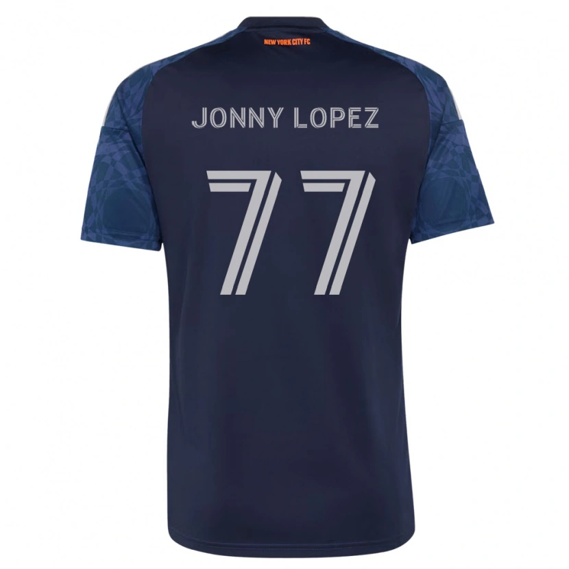 Danxen Barn Jonny Lopez #77 Mörkblå Vit Bortatröja Matchtröjor 2026/27 Tröjor T-Tröja